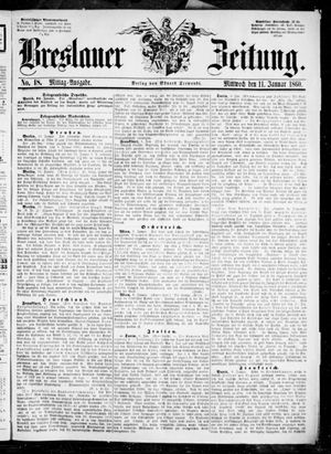 Breslauer Zeitung vom 11.01.1860