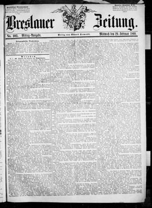 Breslauer Zeitung vom 29.02.1860