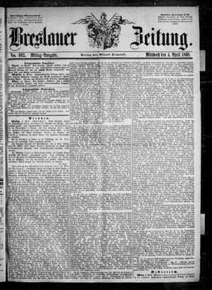 Breslauer Zeitung vom 04.04.1860