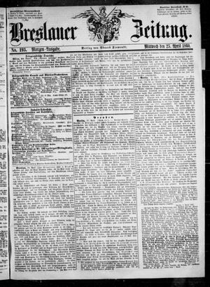 Breslauer Zeitung vom 25.04.1860