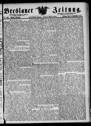 Breslauer Zeitung on Sep 15, 1871