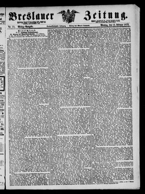 Breslauer Zeitung on Feb 12, 1872