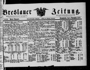 Breslauer Zeitung on Nov 3, 1877