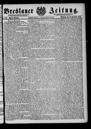 Breslauer Zeitung vom 19.11.1879