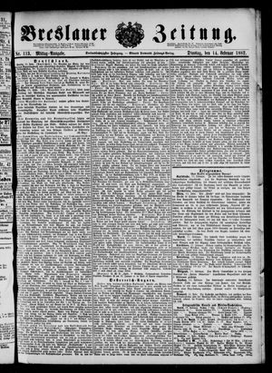 Breslauer Zeitung on Feb 14, 1882