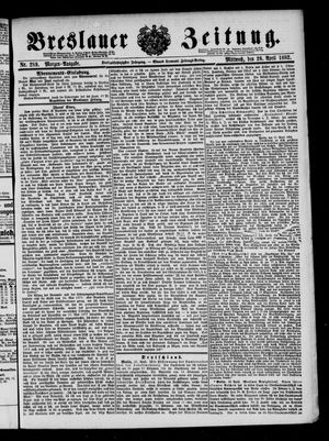 Breslauer Zeitung on Apr 26, 1882