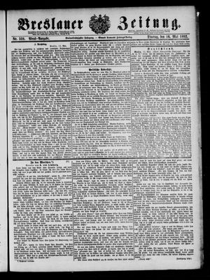 Breslauer Zeitung on May 16, 1882