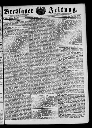 Breslauer Zeitung on Jun 27, 1882