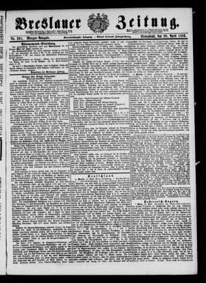 Breslauer Zeitung on Apr 28, 1883