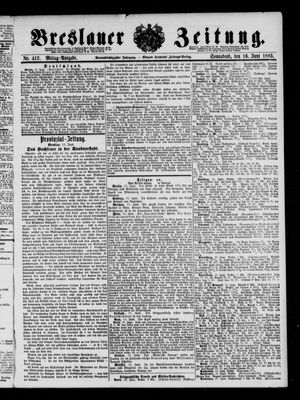 Breslauer Zeitung on Jun 16, 1883