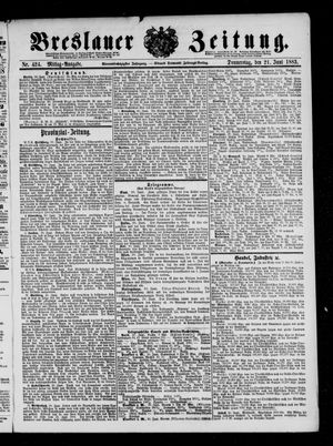 Breslauer Zeitung on Jun 21, 1883