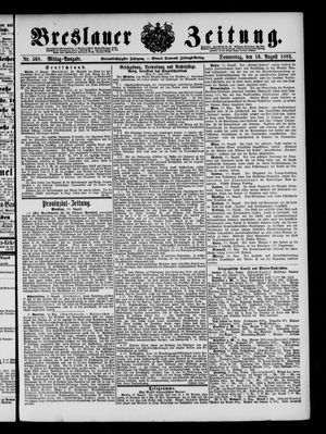 Breslauer Zeitung on Aug 16, 1883