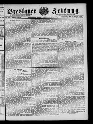 Breslauer Zeitung on Aug 16, 1883