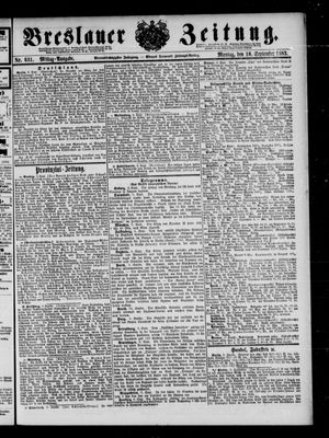 Breslauer Zeitung on Sep 10, 1883