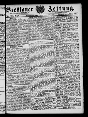 Breslauer Zeitung on Feb 16, 1884