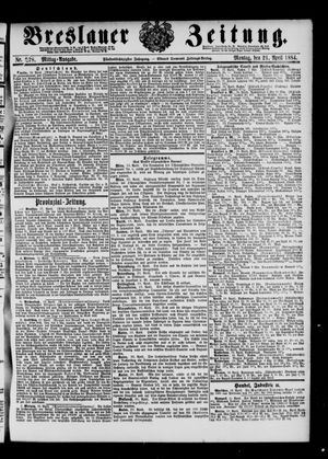 Breslauer Zeitung on Apr 21, 1884