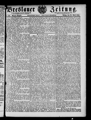 Breslauer Zeitung on Apr 25, 1884