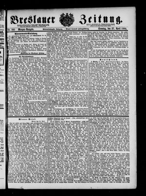 Breslauer Zeitung vom 27.04.1884