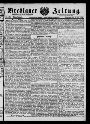 Breslauer Zeitung on Jul 3, 1884