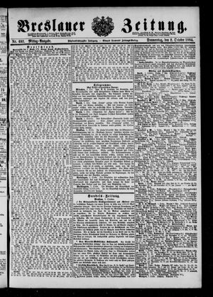 Breslauer Zeitung on Oct 2, 1884