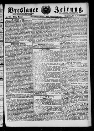 Breslauer Zeitung on Oct 16, 1884