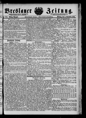 Breslauer Zeitung vom 03.11.1884