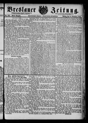 Breslauer Zeitung vom 14.11.1884