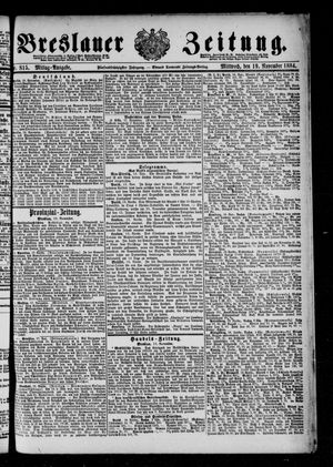 Breslauer Zeitung vom 19.11.1884