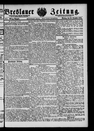 Breslauer Zeitung vom 29.12.1884