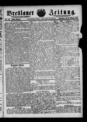 Breslauer Zeitung vom 28.02.1885