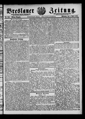 Breslauer Zeitung vom 01.04.1885