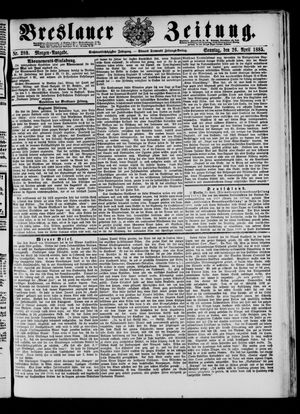 Breslauer Zeitung vom 26.04.1885