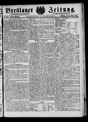 Breslauer Zeitung vom 27.04.1885