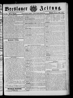 Breslauer Zeitung on May 27, 1885