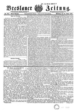 Breslauer Zeitung vom 28.04.1886