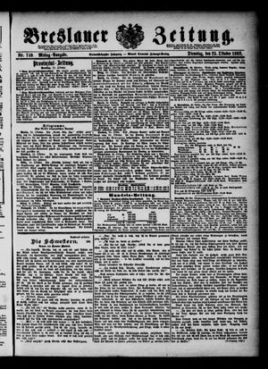Breslauer Zeitung on Oct 25, 1892