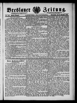 Breslauer Zeitung vom 26.11.1892