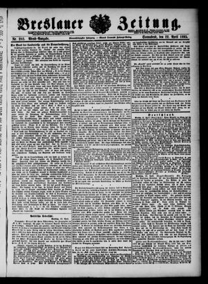 Breslauer Zeitung on Apr 22, 1893