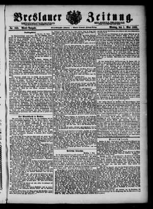 Breslauer Zeitung on May 1, 1893