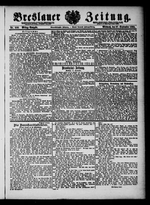 Breslauer Zeitung on Sep 27, 1893