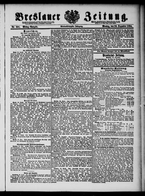 Breslauer Zeitung vom 24.12.1894