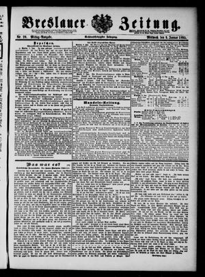 Breslauer Zeitung on Jan 9, 1895