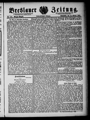 Breslauer Zeitung on Feb 16, 1895