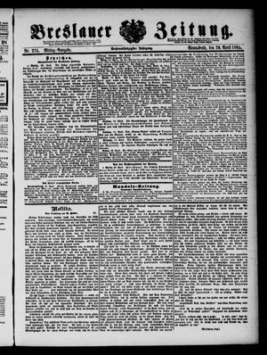 Breslauer Zeitung vom 20.04.1895