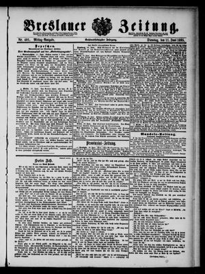 Breslauer Zeitung on Jun 11, 1895