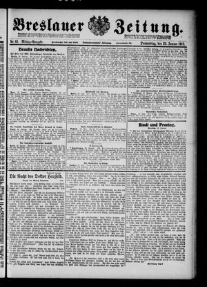 Breslauer Zeitung on Jan 25, 1912