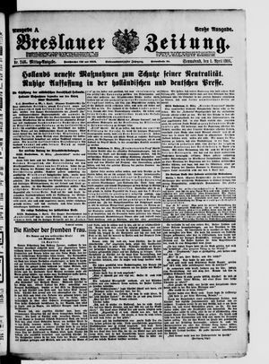 Breslauer Zeitung on Apr 1, 1916