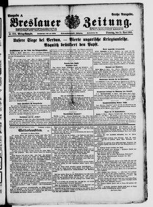 Breslauer Zeitung vom 11.04.1916