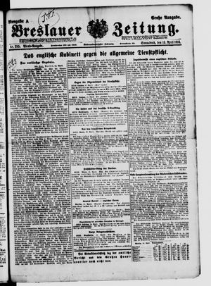 Breslauer Zeitung vom 15.04.1916