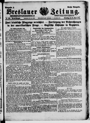Breslauer Zeitung vom 25.04.1916